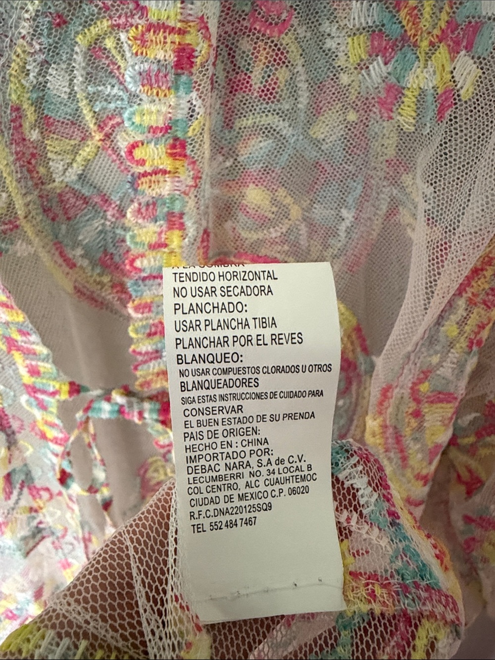 Sheer Pastel Embroidered Tie-Front Kimono Robe - Multicolor Pastel - Picture 2 of 5